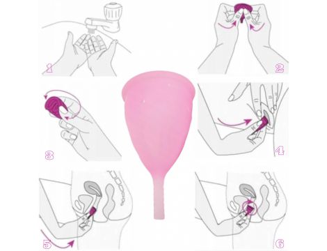 Kubeczek kapturek menstruacyjny i czyścik roz. l - 6